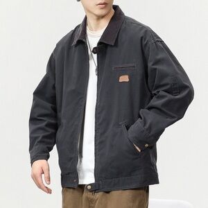 Men's Charcoal Military Field Jacket